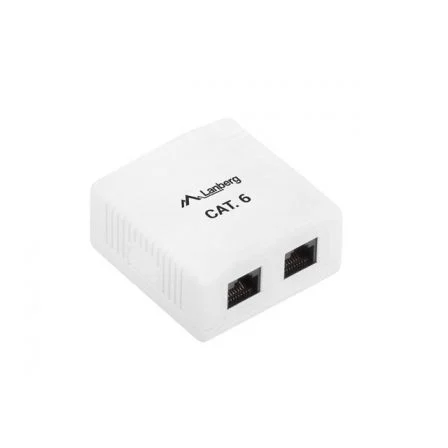 LANBERG OU6-0002-W Caja de tomacorriente RJ-45 2xRJ45 Cat.6 Blanco